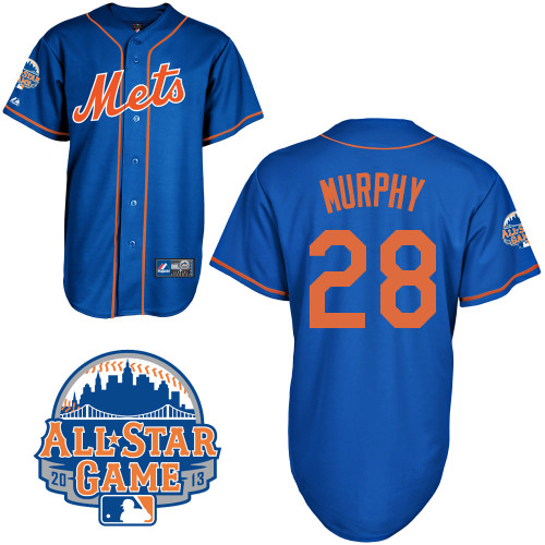 Daniel Murphy #28 mlb Jersey-New York Mets Women's Authentic All Star Blue Home Baseball Jersey
